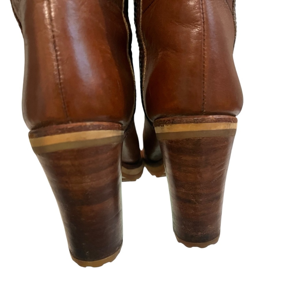 Chandlers 70’s Vintage Leather Knee High Boots Lace Up Granny Boots - Picture 9 of 16